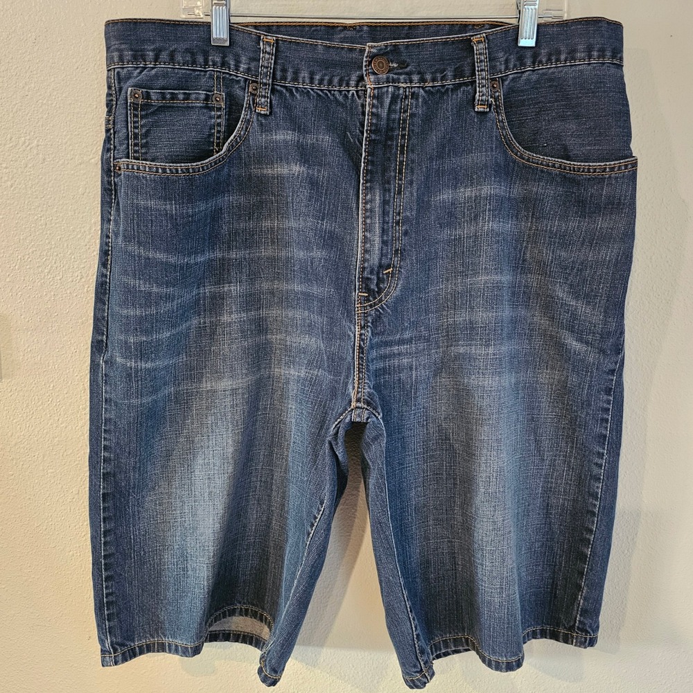 Levis 569 Loose Straight Mens Denim Shorts Blue Wash Size 38 Cotton 355690027